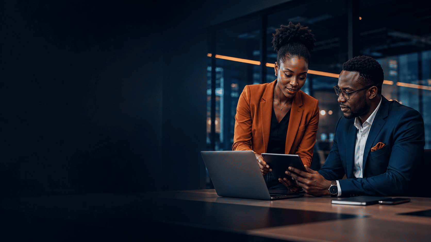 Business technology professional working in a modern office